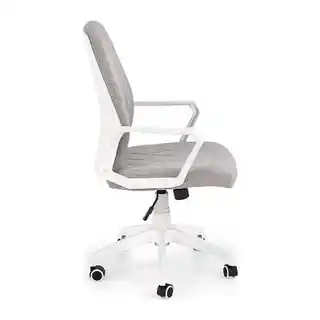 Fotel obrotowy Halmar Spin 2 biało szary, ergonomiczny, regulacja wysokości, miękkie siedzisko, nowoczesny design