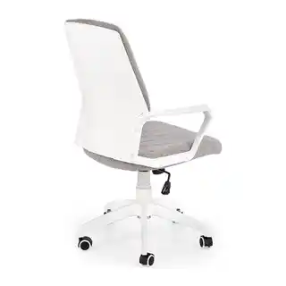 Fotel obrotowy Halmar Spin 2 biało szary, ergonomiczny, regulacja wysokości, miękkie siedzisko, nowoczesny design