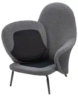 Fotel wypoczynkowy LOBBY TEDDY szary - stal nierdzewna, czarny opal