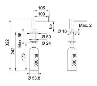 Franke Dozownik do mydła Active SM 119.0547.906 Czarny mat