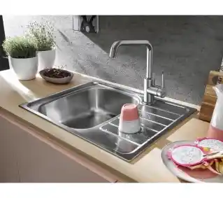 Franke Lina U bateria kuchenna chrom mosiądz, wysoka, z wylewką obrotową, kolekcja Franke Lina
