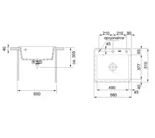 Franke Mythos MTK 610-49 Fraceram Czarny mat Zlewozmywak prostokątny
