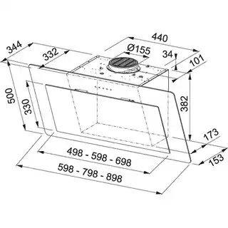 Franke Okap przyścienny Neo FNO 805 BK 330.0591.775 -