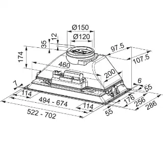 Franke Okap szafkowy Box FBI 705 BK 305.0689.925