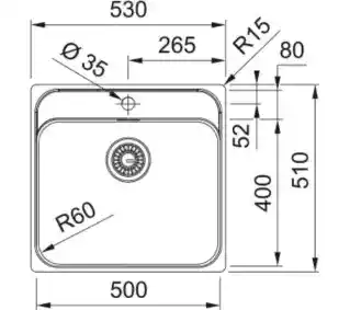 Franke Smart SRX 210-50 Stal szlachetna szczotkowana Zlewozmywak prostokątny