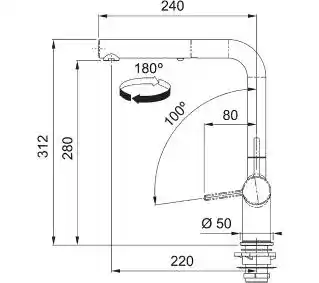 Franke Tap Active bateria kuchenna z wyciąganą wylewką coffee chrom mosiądz 115 0653 388