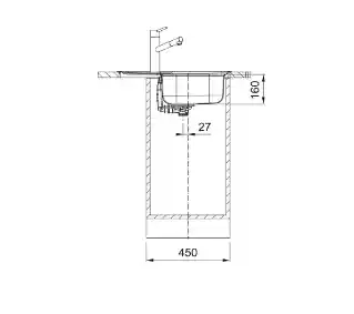 Franke Zlewozmywak jednokomorowy z ociekaczem Spark SKL 611-62/50 101.0712.224 Len 50x62
