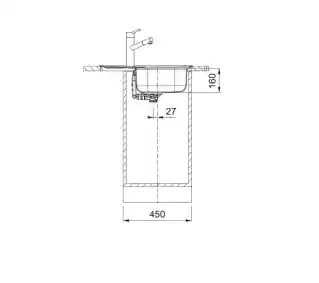 Franke Zlewozmywak jednokomorowy z ociekaczem Spark SKN 611-62/50 101.0712.223 Stalowy 50x62