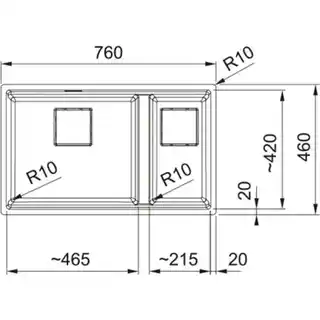 Franke Zlewozmywak półtorakomorowy Kanon KNG 160-46-21 125.0740.836 Onyx 46x76
