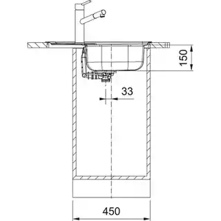 Franke Zlezozmywak jednokomorowy z ociekaczek Spark SKN 611-62/44 101.0712.227 Stal szlachetna 43.5x62