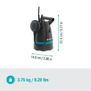 Gardena Pompa do wody 09001-47 elektryczna, 600 W, do czystej i brudnej wody, zasilanie sieciowe, model BASIC