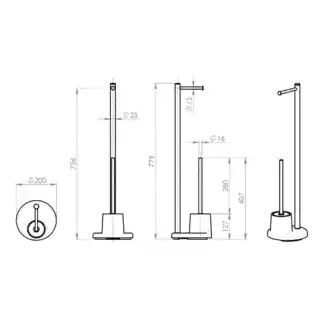 Gedy stojak na papier toaletowy z uchwytem, szczotka WC, biały, model MM32