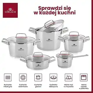 Gerlach Superior Zestaw garnków indukcja 10l gwar