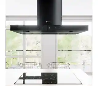 Globalo Verta Isola 90.3 H2H Czarny Okap wyspowy