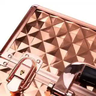 Gnb-lab Kuferek kosmetyczny XXL dwuczęściowy na lampę frezarkę Diamond 3D rose gold bez kratki
