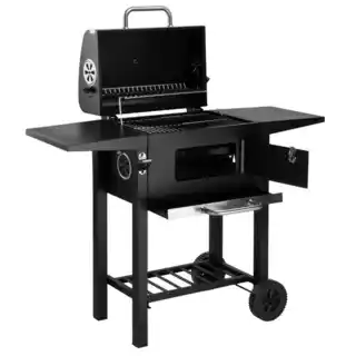Gockowiak grill węglowy Carbon 109 cm, szerokość 33 cm, stalowa konstrukcja, regulacja wysokości rusztu