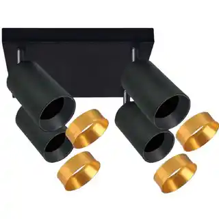 Goldlux Lampa sufitowa Maribel 4K 319944 Czarno-złoty