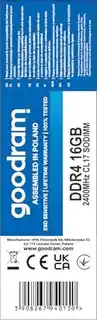 Goodram 16GB DDR4 2400MHz CL17 SODIMM, pamięć RAM, kompatybilna z laptopami