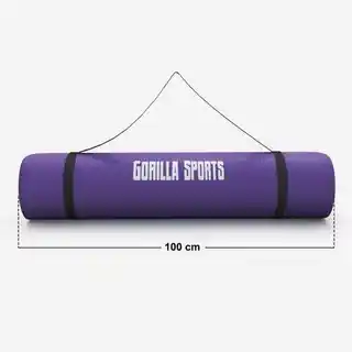 Gorilla Sports mata do jogi duża 190x100cm, grubość 1,5cm, antypoślizgowa, fioletowa