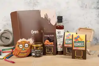 Green Touch Kosz prezentowy zestaw kawa, herbata, słodycze z piernikiem dla nauczyciela