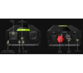 Greencell Przetwornica 24V na 230V 2000W/4000W Czysta sinusoida INV20