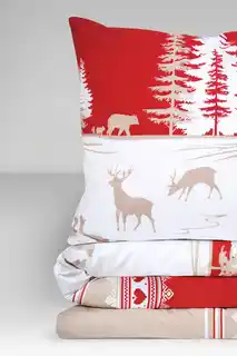 Greno Pościel bawełniana 140x200 Świąteczny Las Premium Bielbaw Święta 23