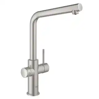 Grohe Blue Home bateria kuchenna, stal nierdzewna, model 31454DC1, z filtrem wody, kształt L