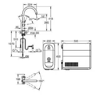 Grohe bateria Blue Home 31455001 chrom z filtrem