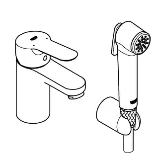 Grohe BauEdge Bateria umywalkowa z rączką Bidetta chrom 23757000