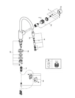 Grohe Concetto Bateria kuchenna wysoka z wyciąganą wylewką chrom 32663003