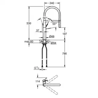Grohe Essence Bateria kuchenna z wyciąganą wylewką chrom 30294000
