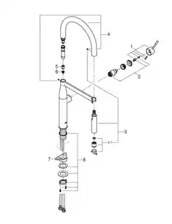 Grohe Essence Bateria kuchenna z wyciąganą wylewką cool sunrise 30294GL0