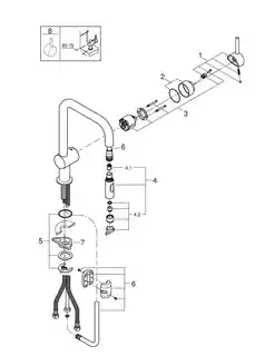 Grohe Minta Bateria kuchenna wysoka z wyciąganą wylewką brushed hard graphite 32322AL2