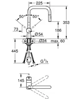 Grohe Minta Bateria kuchenna wysoka z wyciąganą wylewką brushed hard graphite 32322AL2