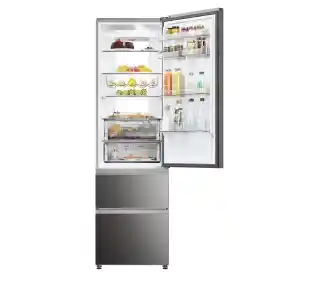 Haier HTW7620CNMP No Frost 205cm Szuflada z kontrolą wilgotności Zdalne sterowanie Dark Inox Lodówka