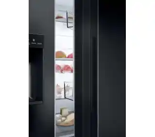 Haier SBS HSW79F18DIGB No Frost 177,5cm Dystrybutor wody i lodu Czarne szkło Lodówka