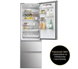 Haier Seria 5 HTW5618DNMG Pełny No Frost 185cm Szuflada z kontrolą wilgotności Zdalne sterowanie Inox Lodówka