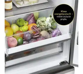 Haier Seria 5 HTW5618DNMG Pełny No Frost 185cm Szuflada z kontrolą wilgotności Zdalne sterowanie Inox Lodówka