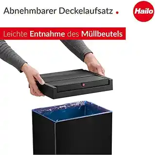 Hailo Kosz na śmieci BIG BOX 52L czarny, stalowa konstrukcja, zamknięcie na klapę, ergonomiczne uchwyty