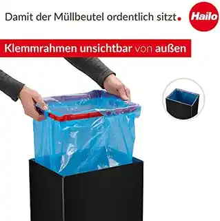 Hailo Kosz na śmieci BIG BOX 52L czarny, stalowa konstrukcja, zamknięcie na klapę, ergonomiczne uchwyty