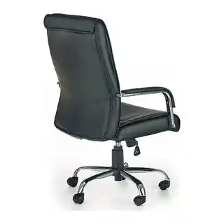 Hamilton Halmar fotel biurowy obrotowy czarny, ergonomiczny, regulacja wysokości, podłokietniki, skóra ekologiczna, nowoczesny design