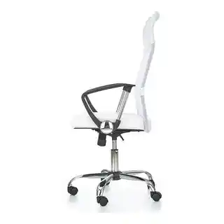 Halmar Fotel obrotowy Vire biały, biurowy, ergonomiczny, z podłokietnikami, regulacja wysokości, tkanina mesh