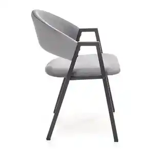 Halmar krzesło K-473 popiel, tapicerka velvet, loftowe, szare