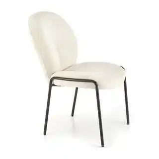 Halmar Krzesło K-507 kremowe, tapicerka welurowa, drewniana konstrukcja, nowoczesny design