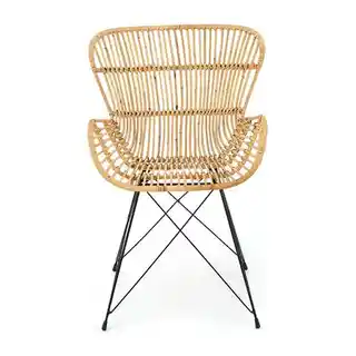 Halmar krzesło rattanowe K-335, naturalny rattan, elegancki design, lekka konstrukcja