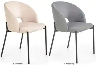 Halmar Krzesło tapicerowane kubełkowe - Elba K-373 Szary
