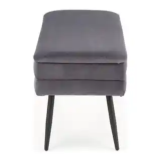 Halmar ławka Velva welurowa szara z pojemnikiem, pufa, nowoczesny design
