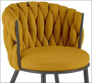 Halmar krzesło tapicerowane musztardowe modern glam K-516