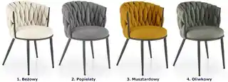 Halmar krzesło tapicerowane musztardowe modern glam K-516