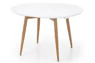 Halmar Stół rozkładany owalny EDWARD 120-200 cm - biały/dąb miodowy